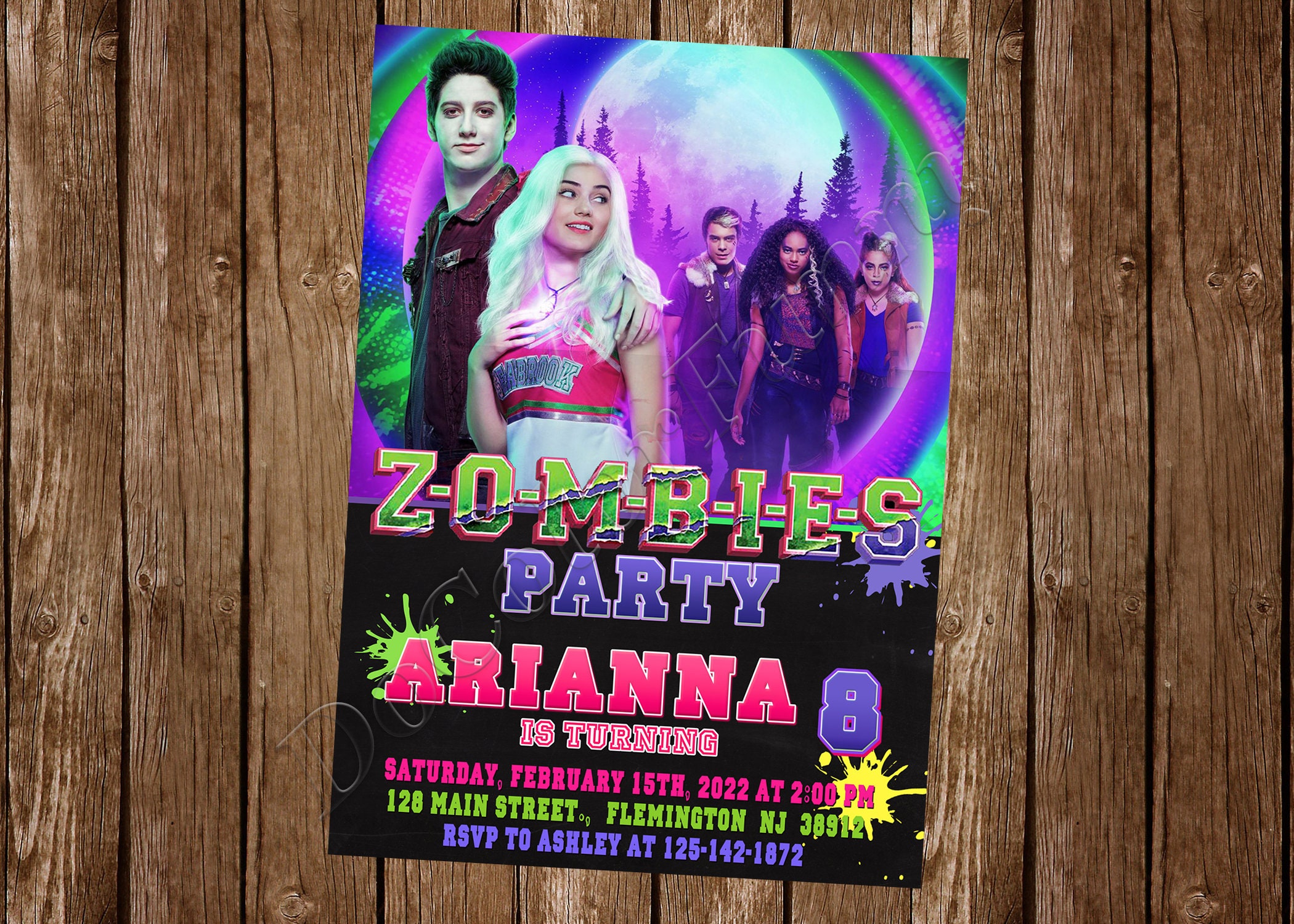Free Printable Disney Zombies Birthday Party Invitations