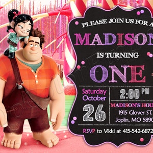 Wreck It Ralph invitación Wreck It Ralph invitación de cumpleaños Wreck It Ralph fiesta Wreck It Ralph archivo imprimible digital