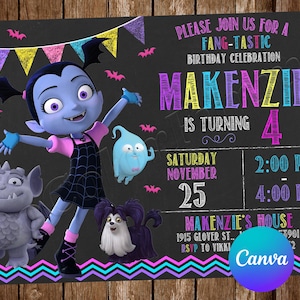Vampirina Invitation Birthday Party Vampirina Birthday Invitation Vampirina Invite Vampirina Editable Invitation Vampirina Digital Card