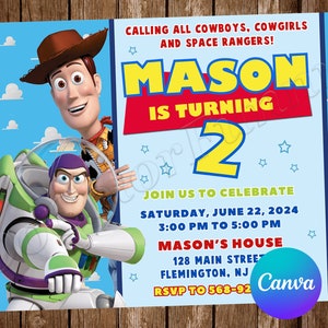 Toy Story Invitation Buzz Lightyear Invitation Toy Story Birthday Invitation Toy Story Party Toy Story Editable Invitation