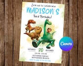 The Good Dinosaur Invitation Birthday Party The Good Dinosaur Birthday Invitation The Good Dinosaur Editable Invitation Digital Card