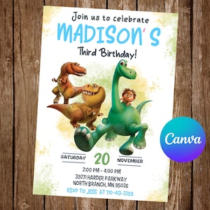 The Good Dinosaur Invitation Birthday Party The Good Dinosaur Birthday Invitation The Good Dinosaur Editable Invitation Digital Card