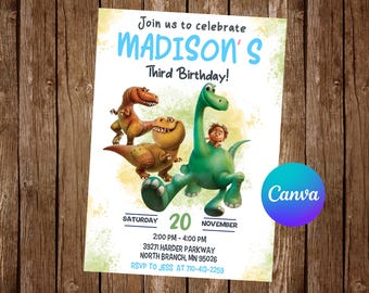 The Good Dinosaur Invitation Birthday Party The Good Dinosaur Birthday Invitation The Good Dinosaur Editable Invitation Digital Card