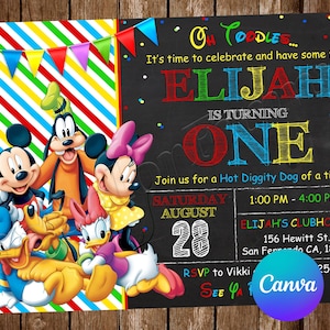 Mickey Mouse Clubhouse Invitation Birthday Party Mickey Mouse Birthday Invitation Mickey Mouse Editable Invitation Digital Printable Card