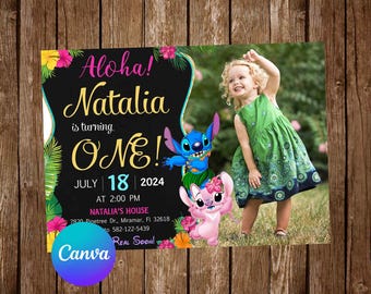 Stitch Invitation Stitch Birthday Invitation Stitch Party Stitch Editable Invitation Stitch Invite Stitch Digital Printable Card