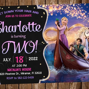 Rapunzel Invitation Tangled Invitation Princess Rapunzel Invitation Rapunzel Birthday Party Invitation Rapunzel Party Tangled Party