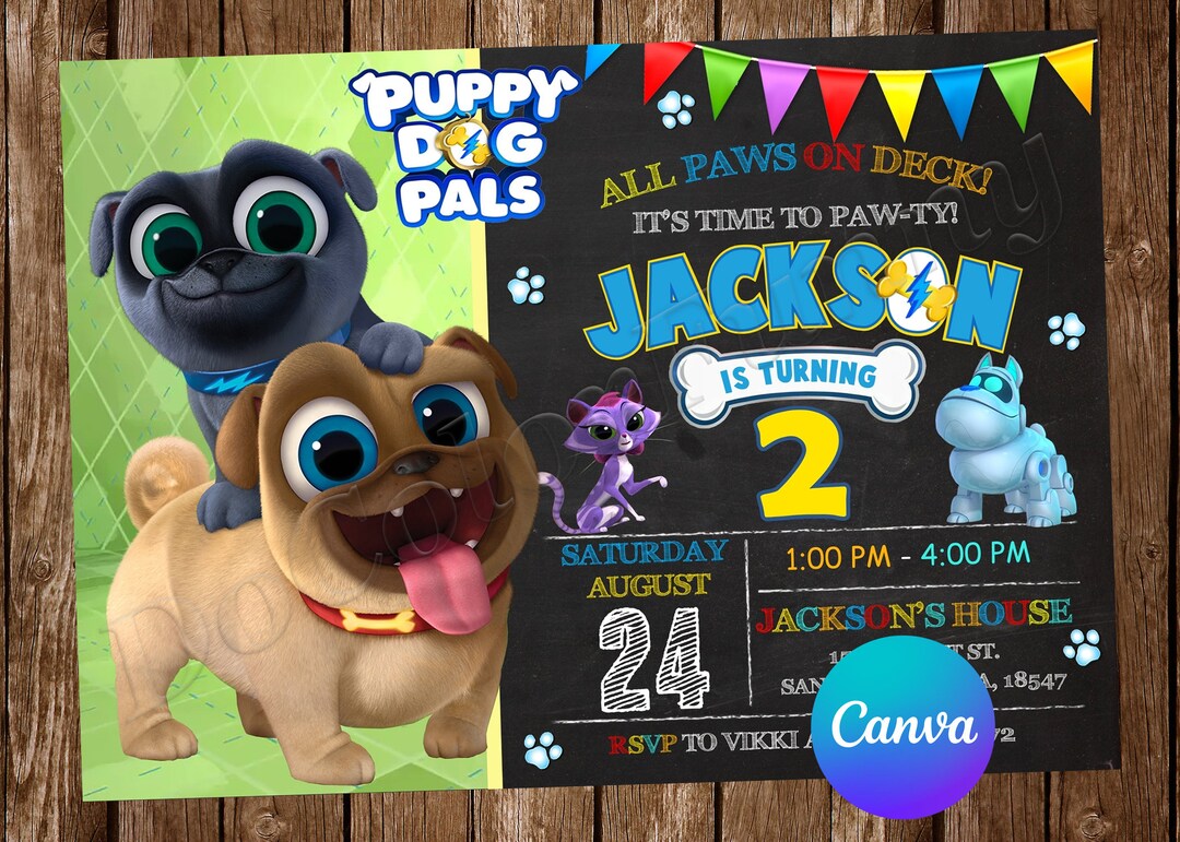 Puppy Dog Pals Invitation Birthday Party Puppy Dog Pals Birthday ...