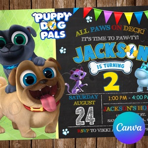 Puppy Dog Pals Invitation Birthday Party Puppy Dog Pals Birthday Invitation Puppy Dog Pals Editable Invitation Digital Printable Card