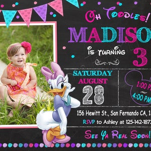 Daisy Duck-Einladung Daisy Duck-Geburtstags-Party Einladung Daisy Duck-Party Daisy Duck laden Daisy Duck Daisy Duck Printable Daisy Duck Digital