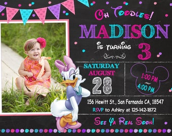 Daisy Duck Invitation Daisy Duck Birthday Party Invitation Daisy Duck Party Daisy Duck Invite Daisy Duck Printable Daisy Duck Digital