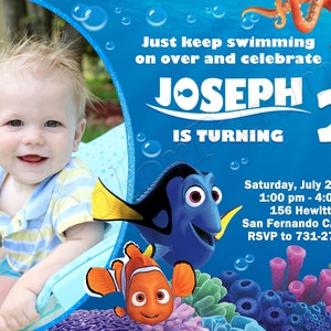 Findet Dory Einladung Findet Nemo Einladung Findet Dory Geburtstagsfeier-Einladung Findet Nemo Geburtstag Findet Dory Party Nemo Party