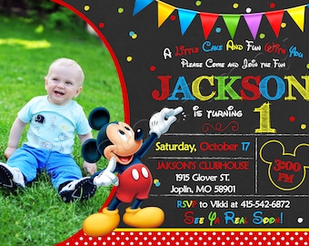 Mickey Mouse Invitation Mickey Mouse Clubhouse Invitation Mickey Mouse Birthday Invitation Mickey Mouse Clubhouse Birthday