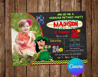 Lilo and Stitch Invitation Stitch Birthday Invitation Stitch Party Stitch Editable Invitation Stitch Invite Stitch Digital Printable Card