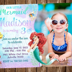 Little Mermaid Invitation Ariel Invitation Little Mermaid Birthday Party Invitation Ariel Birthday Party Invitation Little Mermaid Party