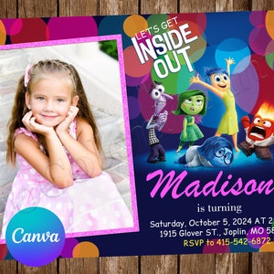 Inside Out Invitation Birthday Party Inside Out Birthday Invitation Inside Out Editable Invitation Inside Out Digital Printable Card