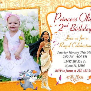 Pocahontas einladen Pocahontas Geburtstags-Party-Einladung Prinzessin Pocahontas Party Einladung Pocahontas Pocahontas einladen