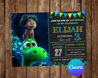 The Good Dinosaur Invitation Birthday Party The Good Dinosaur Birthday Invitation The Good Dinosaur Editable Invitation Digital Card