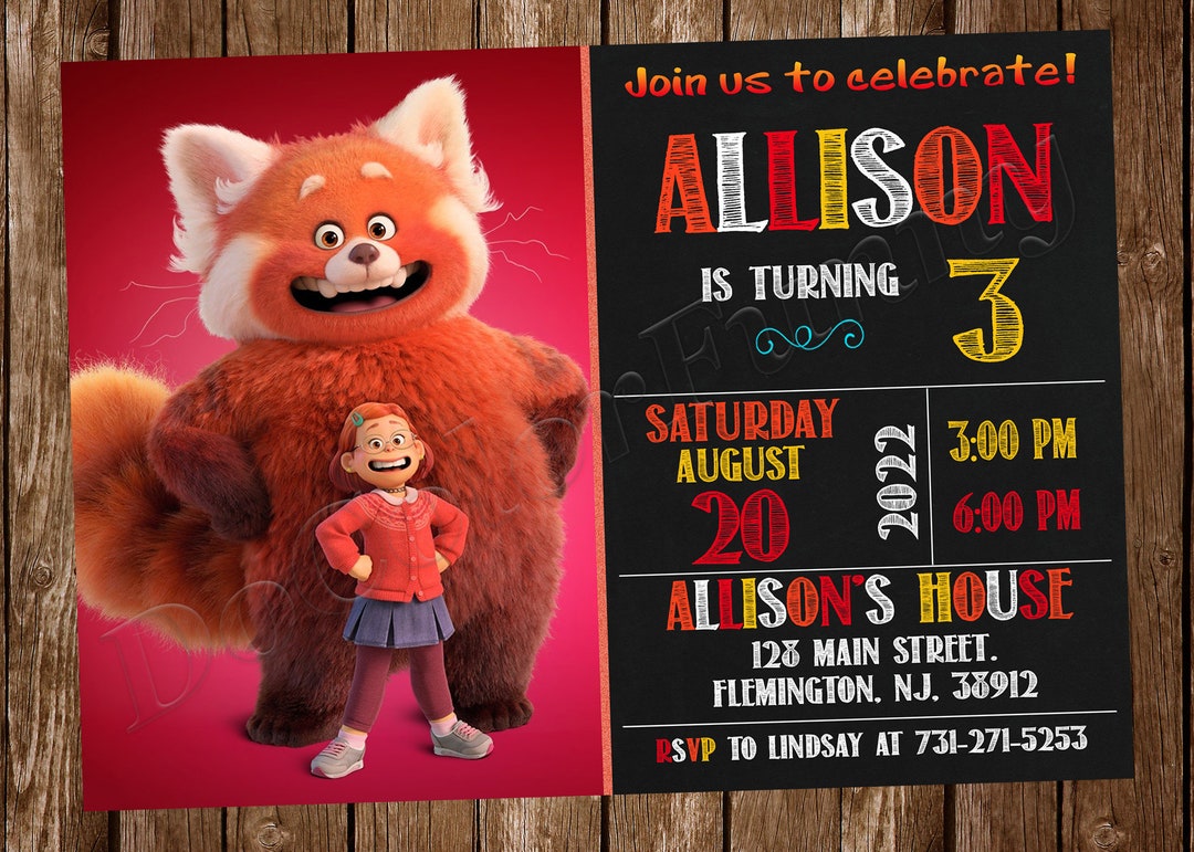 Turning Red Invitation Turning Red Birthday Turning Red Party Turning