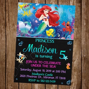 Little Mermaid Invitation Ariel Invitation Little Mermaid Birthday Party Invitation Ariel Birthday Party Invitation Little Mermaid Party