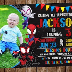 Invitation Spidey et ses amis incroyables Invitation Spidey Anniversaire Spidey Fête Spidey Spidey inviter Spidey numérique Spidey imprimable