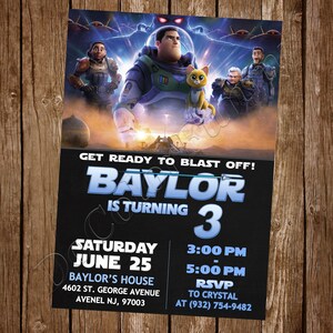 Lightyear Invitation Lightyear Birthday Lightyear Party Lightyear Invite Lightyear Digital Lightyear Printable Invitation
