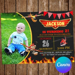 Planes Fire and Rescue Invito Festa di Compleanno Planes Invito Compleanno Planes Invito Modificabile Planes Scheda Digitale