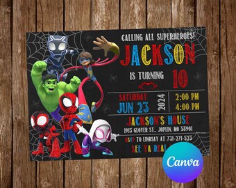 Spidey Invitation Spidey and his Amazing Friends Invitation Spidey Birthday Invitation Spidey Editable Invitation Spidey Invite