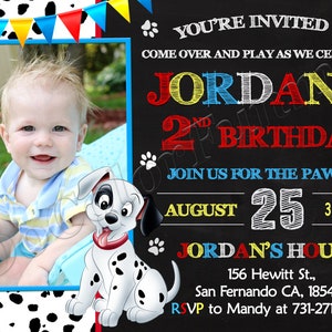 Invitation Les 101 Dalmatiens Invitation de fête d'anniversaire Les 101 Dalmatiens Fête Les 101 Dalmatiens Inviter Les 101 Dalmatiens Fichier numérique Les 101 Dalmatiens