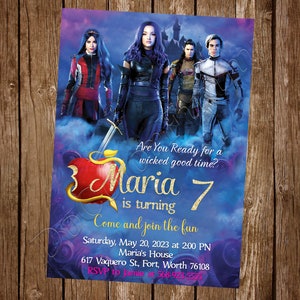 Invitation des descendants Invitation d'anniversaire des descendants Descendants Party Descendants invite Descendants carte imprimable numérique