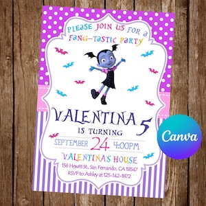Vampirina Invitation Birthday Party Vampirina Birthday Invitation Vampirina Invite Vampirina Editable Invitation Vampirina Digital Card