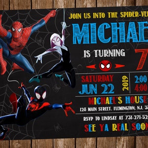 Spider Verse Invitation Spiderman Invitation Spider Verse Birthday Party Invitation Spiderman Birthday Party Invitation Spider Verse Party