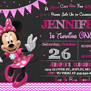Invito Minnie Mouse Invito per festa di compleanno Minnie Mouse rosa Invito per festa di compleanno Minnie Mouse Invito Minnie Mouse stampabile