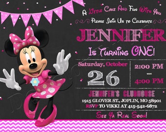 Minnie Mouse Invitation Pink Minnie Mouse Birthday Party Invitation Minnie Mouse Party Minnie Mouse Invite Minnie Mouse Printable