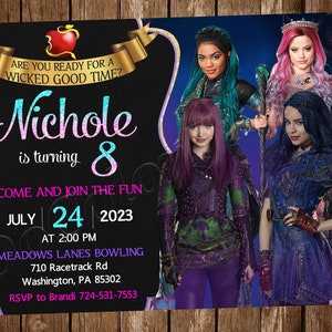 Invitation des descendants Invitation d'anniversaire des descendants Descendants Party Descendants invite Descendants carte imprimable numérique