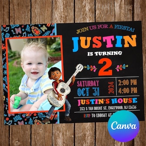 Coco Invitation Birthday Party Coco Birthday Invitation Fiesta Invitation Coco Editable Invitation Coco Digital Printable Card