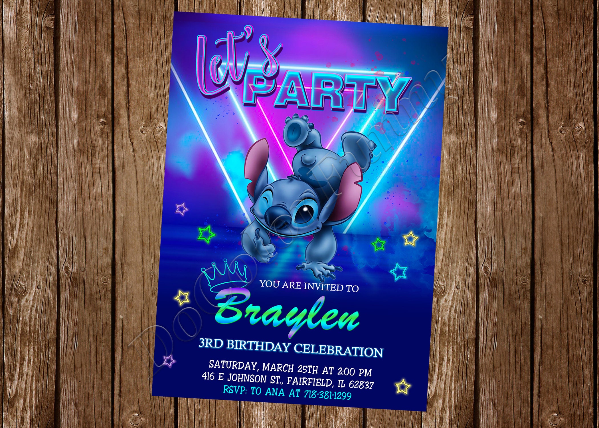 BELLOSY 20pcs Stitch Birthday Invitations,Stitch Party Invitations Birthday  Party Supplies Decoration (1)