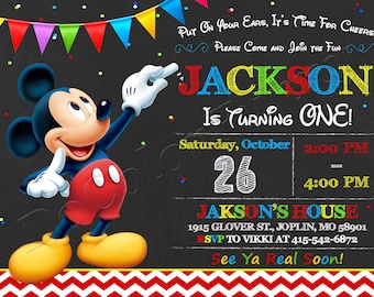 Mickey Mouse Invitation Mickey Mouse Clubhouse Invitation Mickey Mouse Birthday Invitation Mickey Mouse Clubhouse Birthday