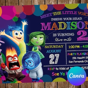 Inside Out Invitation Birthday Party Inside Out Birthday Invitation Inside Out Editable Invitation Inside Out Digital Printable Card