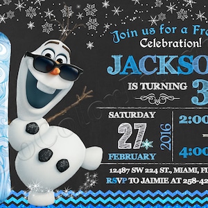 Olaf uitnodiging Frozen uitnodiging Olaf verjaardagsuitnodiging Frozen Party Frozen verjaardagsuitnodiging Olaf Party Frozen Digital