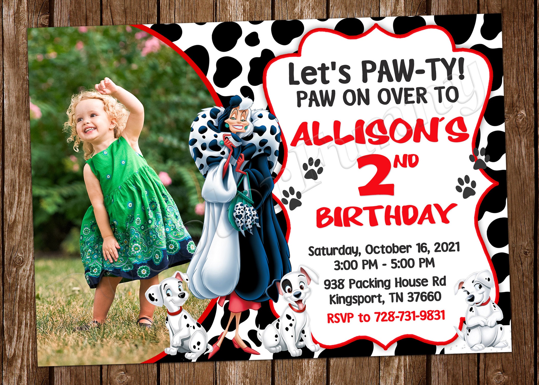 101 Dalmatians Invitation 101 Dalmatians Birthday Party Invitation 101 ...