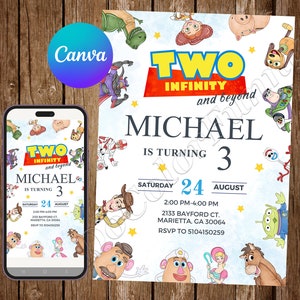 Toy Story Invitation Buzz Lightyear Invitation Toy Story Birthday Invitation Toy Story Party Toy Story Watercolor Editable Invitation