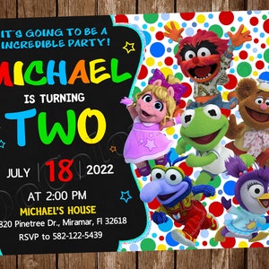 Muppet Babies uitnodiging Muppet Babies verjaardagsfeestje uitnodiging Muppet Babies partij Muppet Babies uitnodigen Muppet Babies digitaal bestand