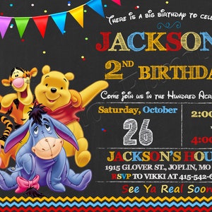 Invitation Winnie l'ourson Anniversaire Winnie l'ourson Invitation Winnie l'ourson Fête Winnie l'ourson Invitation Winnie l'ourson Carte Winnie l'ourson