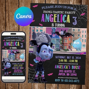 Vampirina Invitation Birthday Party Vampirina Birthday Invitation Vampirina Invite Vampirina Editable Invitation Vampirina Digital Card