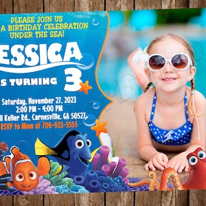 Finding Dory Invitation Finding Nemo Invitation Finding Dory Birthday Party Invitation Finding Nemo Birthday Finding Dory Party Nemo Party