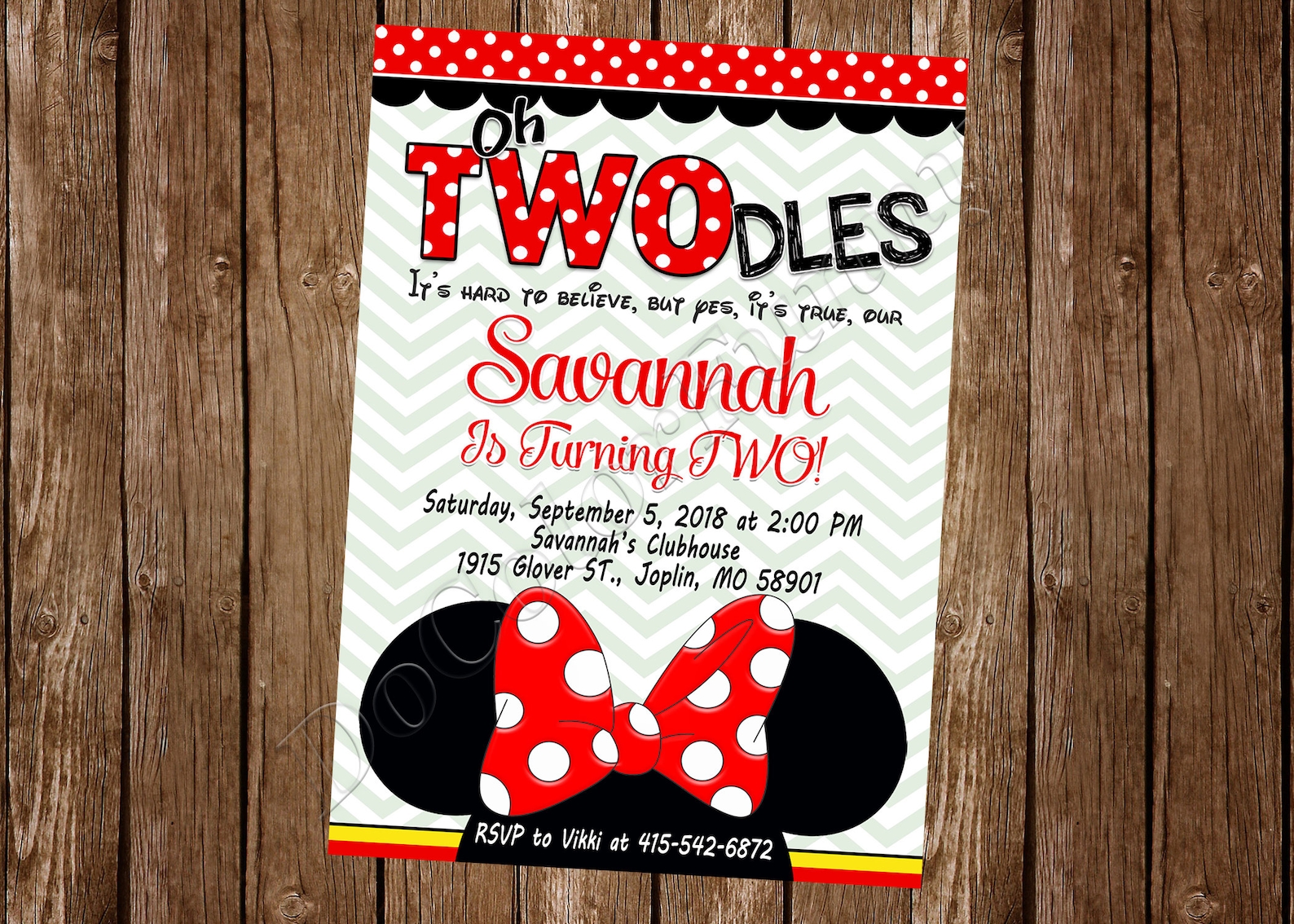Minnie Mouse Invitation Red Minnie Mouse Birthday Party Etsy