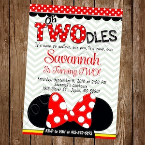 Invitation Minnie Mouse rouge Invitation de fête d'anniversaire Minnie Mouse Fête Minnie Mouse Invitation Minnie Mouse imprimable Minnie Mouse