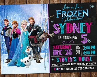 Invitación de Frozen Invitación de cumpleaños de Frozen Fiesta de Frozen Invitación de Frozen Archivo imprimible digital de Frozen