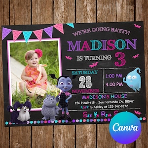 Vampirina Invitation Birthday Party Vampirina Birthday Invitation Vampirina Invite Vampirina Editable Invitation Vampirina Digital Card