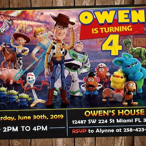 Faire-part Toy Story Faire-part d'anniversaire Toy Story Fête Toy Story Invitation Toy Story Carte numérique imprimable Toy Story